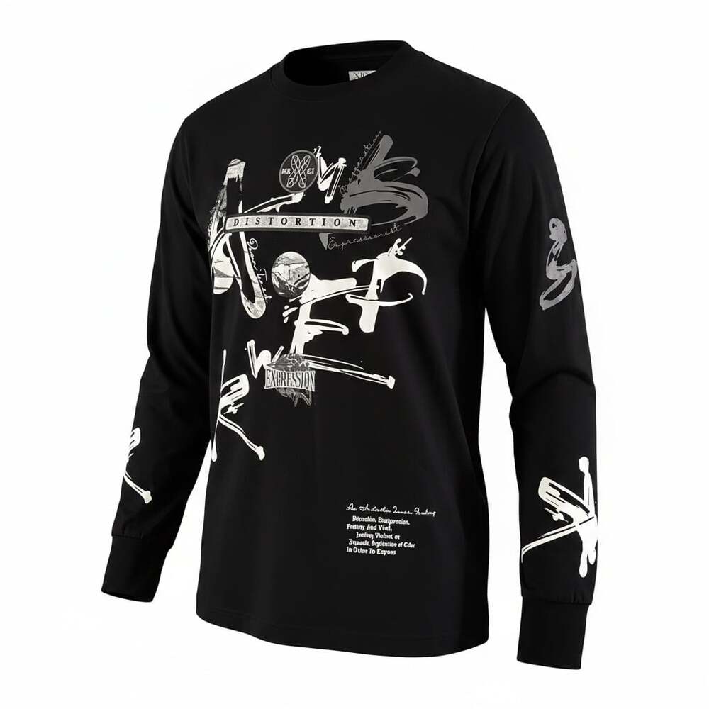 XIOS Graphic Long Sleeve T-Shirt‎ Black